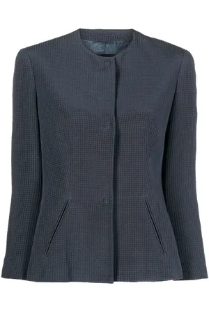 Giorgio Armani 2000s Tweed-Jacke ohne Kragen