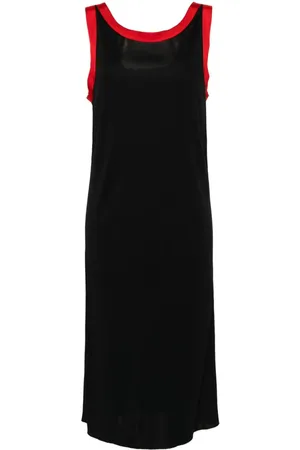 Saint Laurent Midikleid mit Kontrastsaum
