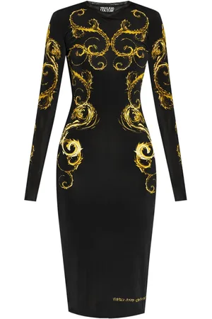 VERSACE Midikleid mit Watercolour Couture-Print