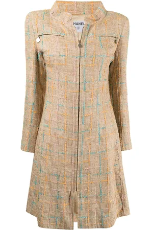 CHANEL Tweed-Mantel mit Reißverschluss