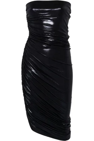 Norma Kamali Diana Midikleid aus Lamé
