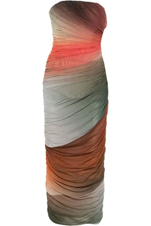 The Attico Gerafftes Midikleid mit Farbverlauf