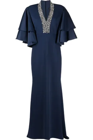 Badgley Mischka Abendkleid mit Perlen