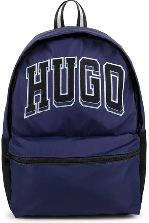 HUGO BOSS Canvas-Rucksack mit Logo-Patches