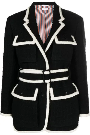 Thom Browne Tweed-Jacke mit Gürtel