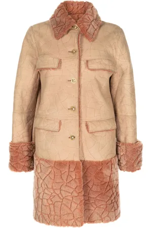 CHANEL 2001 pearl-button mouton fur coat