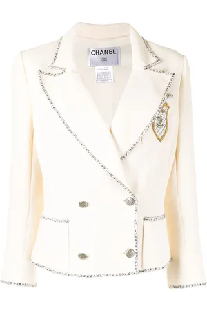 CHANEL 2005 doppelreihiger Blazer mit Wappen
