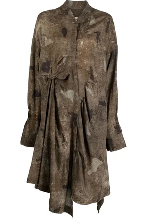 ZIGGY CHEN Irmatic Fold Collage Hemdkleid