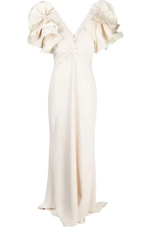 Badgley Mischka Kleid mit Rüschenärmeln