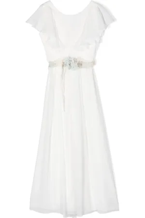 Amaya Gerüschter Jumpsuit mit Blumenapplikation