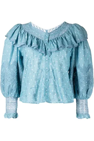 LOVESHACKFANCY Bluse mit Lochstickerei