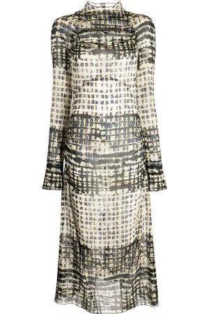 KNWLS Gerafftes Serpent Seidenkleid