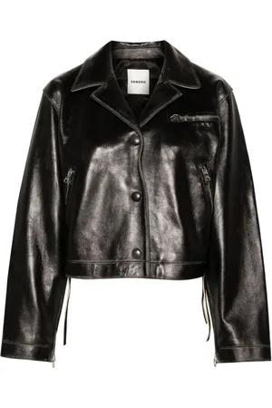 Sandro Lederjacke im Distressed-Look