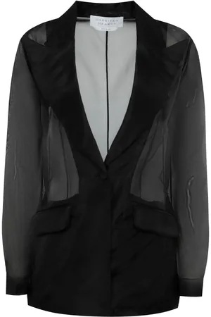 GABRIELA HEARST Einreihiger Seidenblazer mit Sheer-Effekt