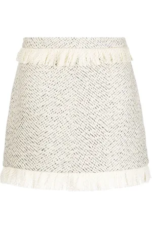 KIMHEKIM Minirock aus Tweed mit Fransen