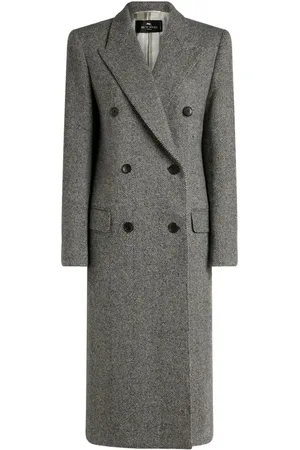 Etro Doppelreihiger Mantel mit Fischgrätenmuster