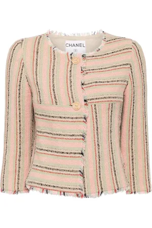 CHANEL 2000 einreihiger Blazer mit Streifen