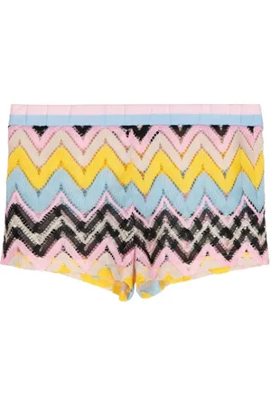 Cynthia Rowley Gestrickte Shorts mit Zickzackmuster
