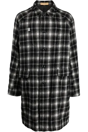 UNDERCOVER Karierter Mantel mit Logo-Patch