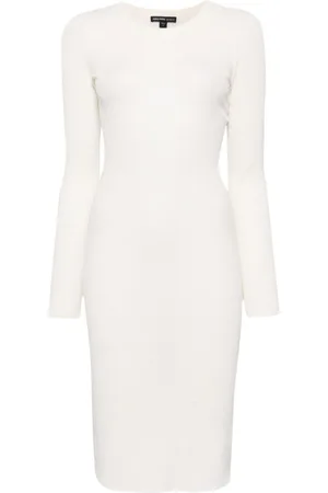 James Perse Geripptes Midikleid