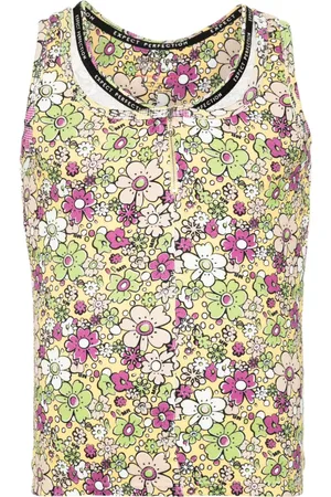 MARTINE ROSE Tanktop im Layering-Look mit Blumen-Print