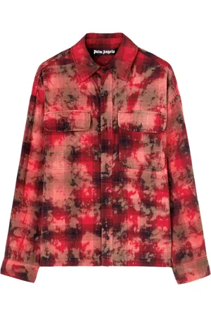 Palm Angels Kariertes Hemd mit Logo-Print