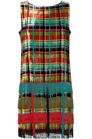 Jean Paul Gaultier 1990 Samt-Minikleid mit Schottenkaro