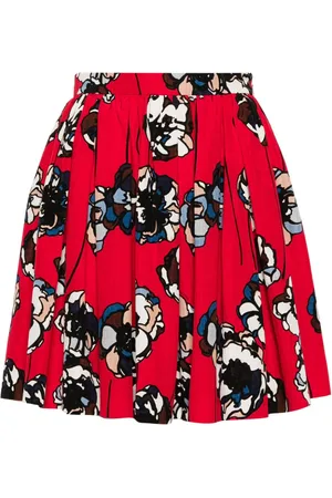 Miu Miu 2000er pre-owned Faltenrock mit Blumen-Print