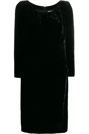 Saint Laurent 1990s Samtkleid mit Raffung