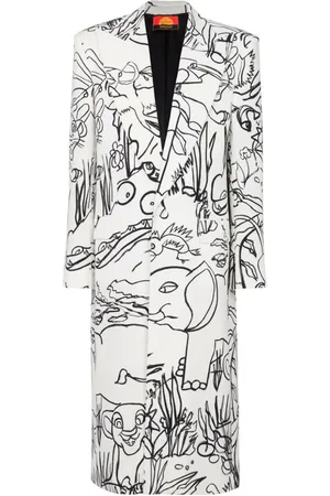 Balmain X Disney Kreppmantel mit grafischem Print