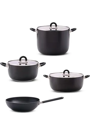 Alessi Siebenteiliges Set aus Töpfen und Pfannen