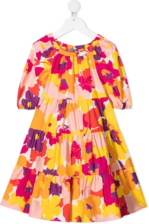 Il gufo Kleid mit abstraktem Print