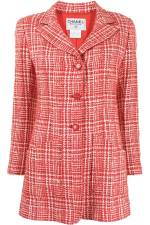 CHANEL 1997 karierter Tweed-Mantel