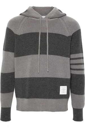 Thom Browne Gestrickter Hoodie mit Streifen