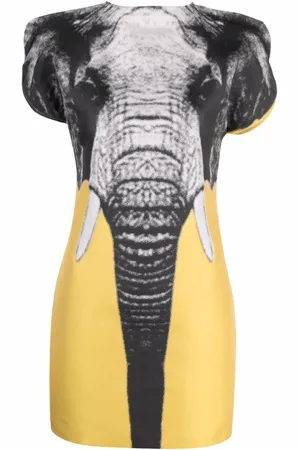 JC DE CASTELBAJAC 2000s Minikleid mit Elefanten-Print