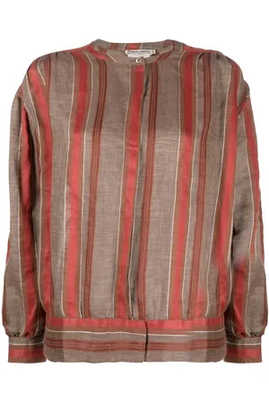 Giorgio Armani 1980s Gestreifte Leinenjacke