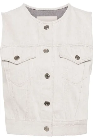 SYSTEM Kragenlose Jeansweste