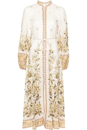 ZIMMERMANN Midikleid mit Blumenmuster
