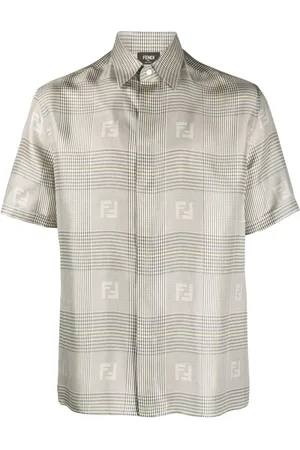 Fendi Seidenhemd mit Prince of Wales-Karo