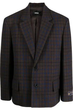 We11 Done Einreihiger Blazer mit Gittermuster