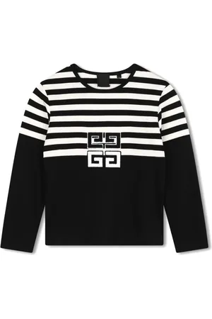 Givenchy Gestreiftes T-Shirt mit 4G-Applikation