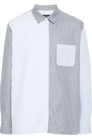 A.P.C. Gestreiftes Hemd im Patchwork-Look