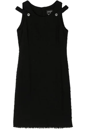 CHANEL 2000s ärmelloses Tweed-Minikleid
