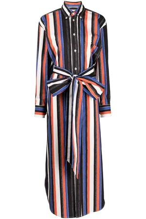 Plan C Gestreiftes Kaftankleid