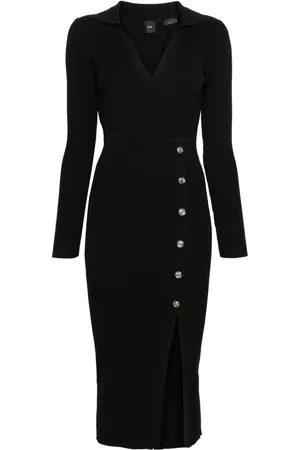 Pinko Geripptes Midikleid