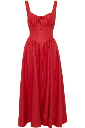 Reformation Balia Midikleid aus Leinen