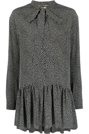 Saint Laurent 2000s Seidenkleid mit Schleifenkragen