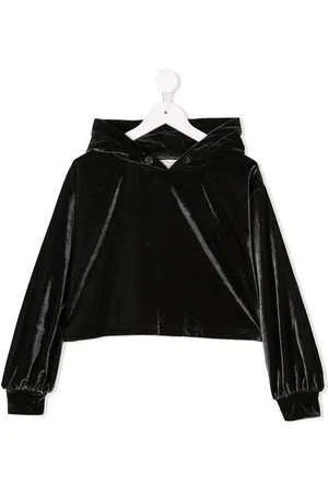Le pandorine Velvet hooded crop top