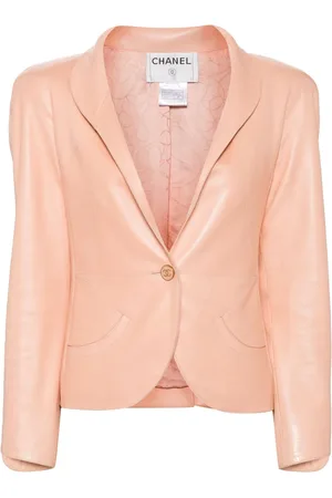 CHANEL 2000 einreihiger Blazer aus Leder