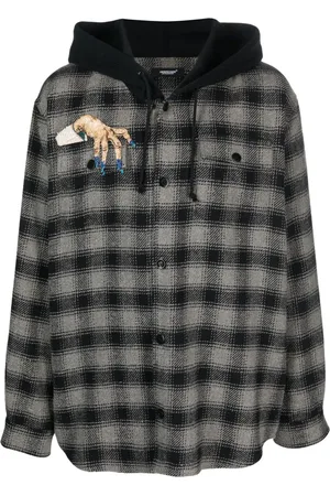 UNDERCOVER Karierte Kapuzenjacke mit Stickerei